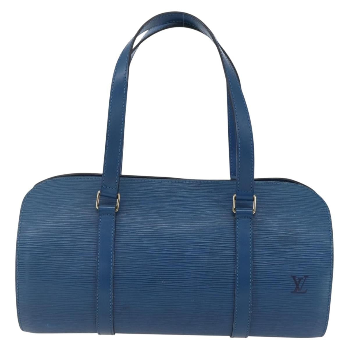 Louis Vuitton Soufflot Handbag Epi Leather, BLUE, LEATHER, Handbag