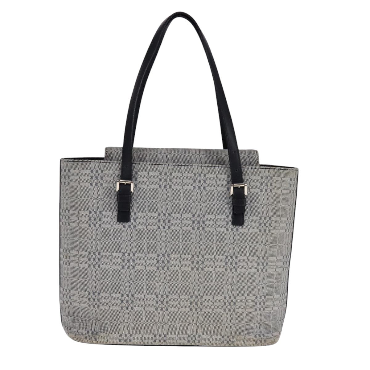 Burberry Nova Check Tote Canvas and Leather, GRAY, CANVAS, Tote bag