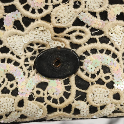 Chanel Floral CC Flap Bag Leather, WHITE, LEATHER, Shoulder bag