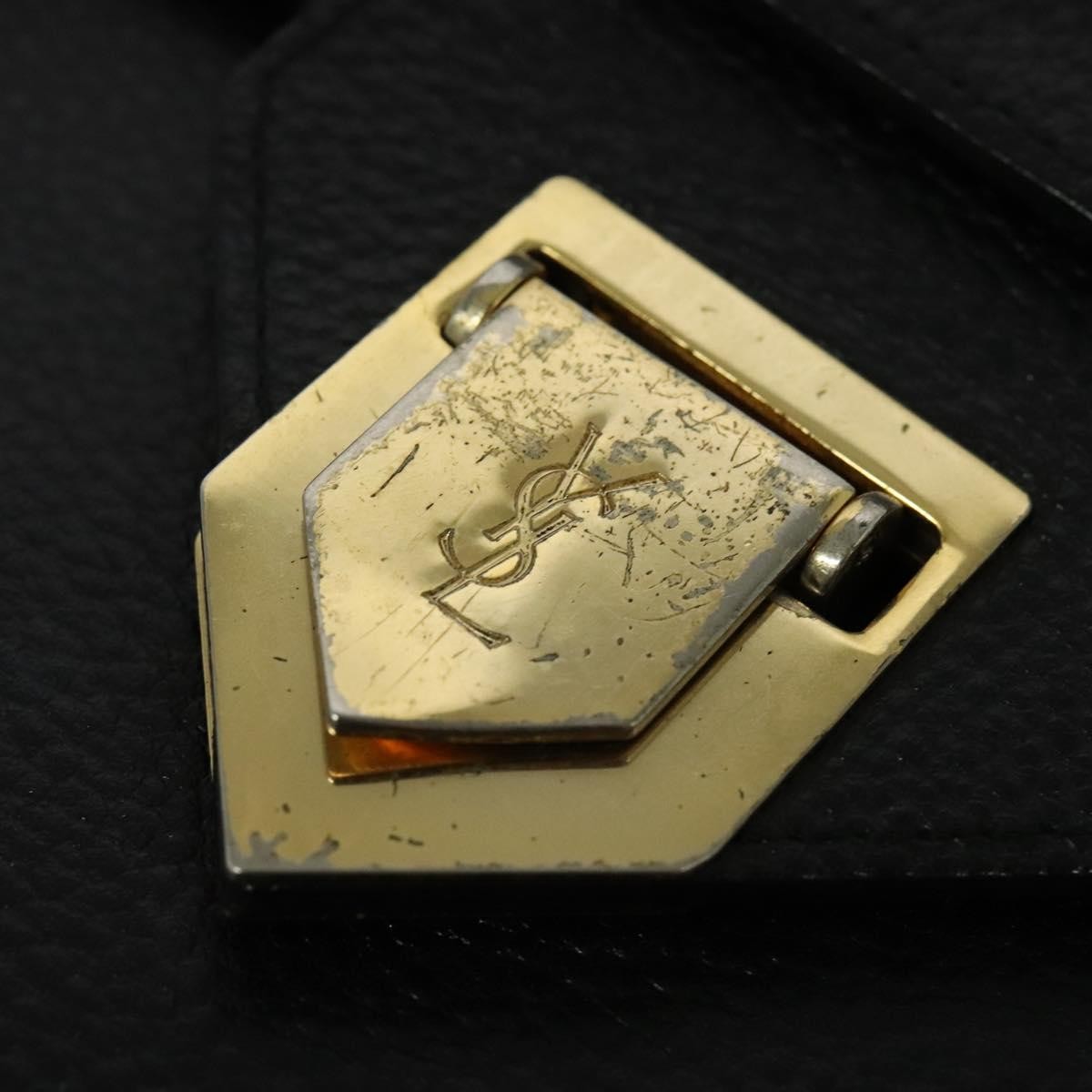 Saint Laurent Vintage Shoulder Bag Leather, BLACK, LEATHER, Shoulder bag