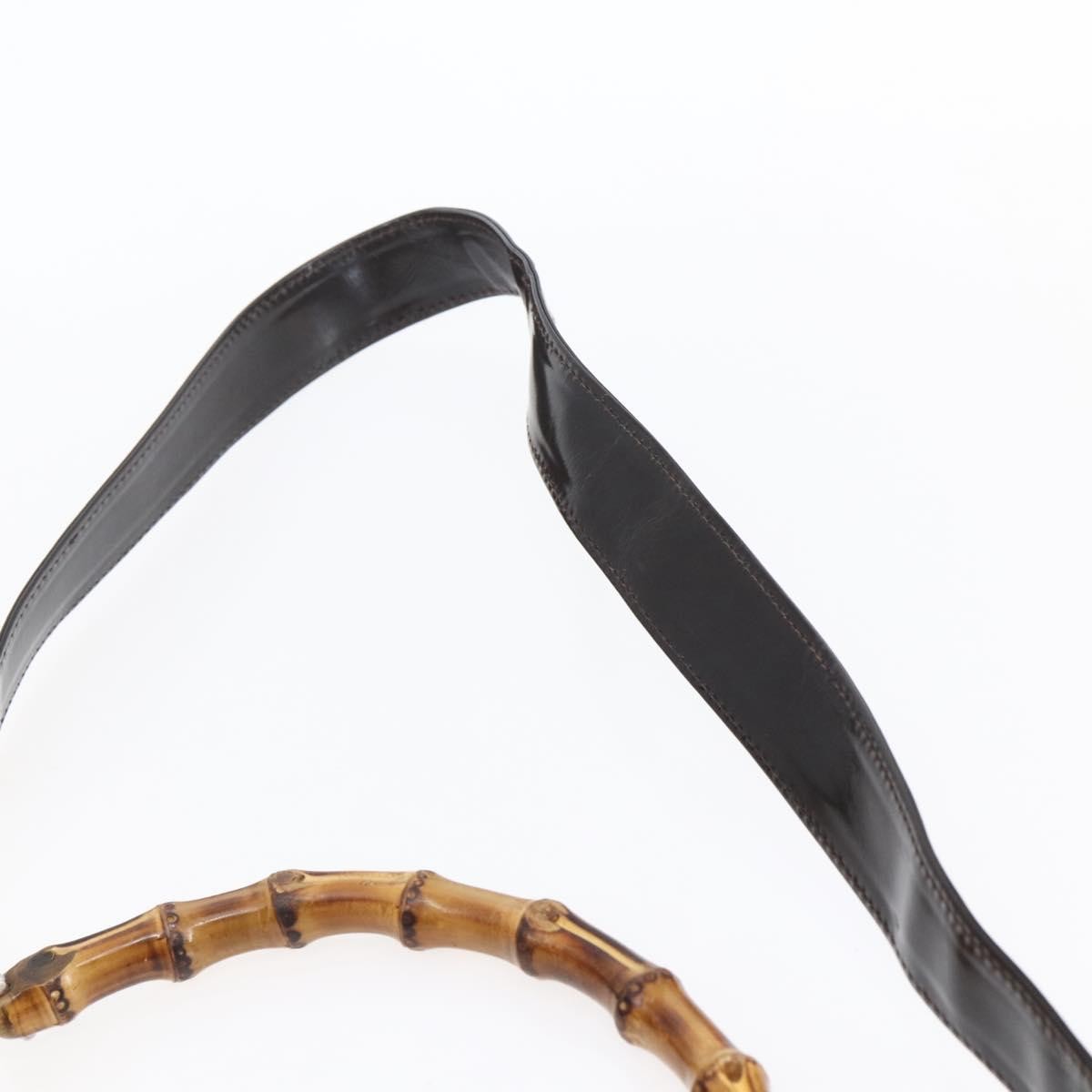 Gucci Vintage Bamboo Handle Bag Nylon, BROWN, NYLON, Handbag