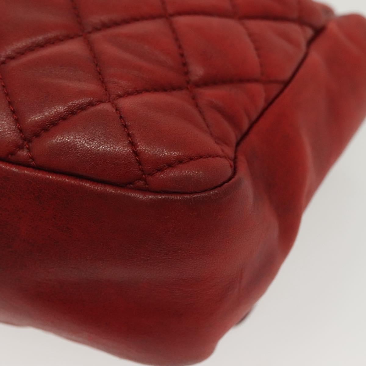 Chanel Now and Forever Flap Bag Quilted Lambskin, RED, LEATHER, Shoulder bag