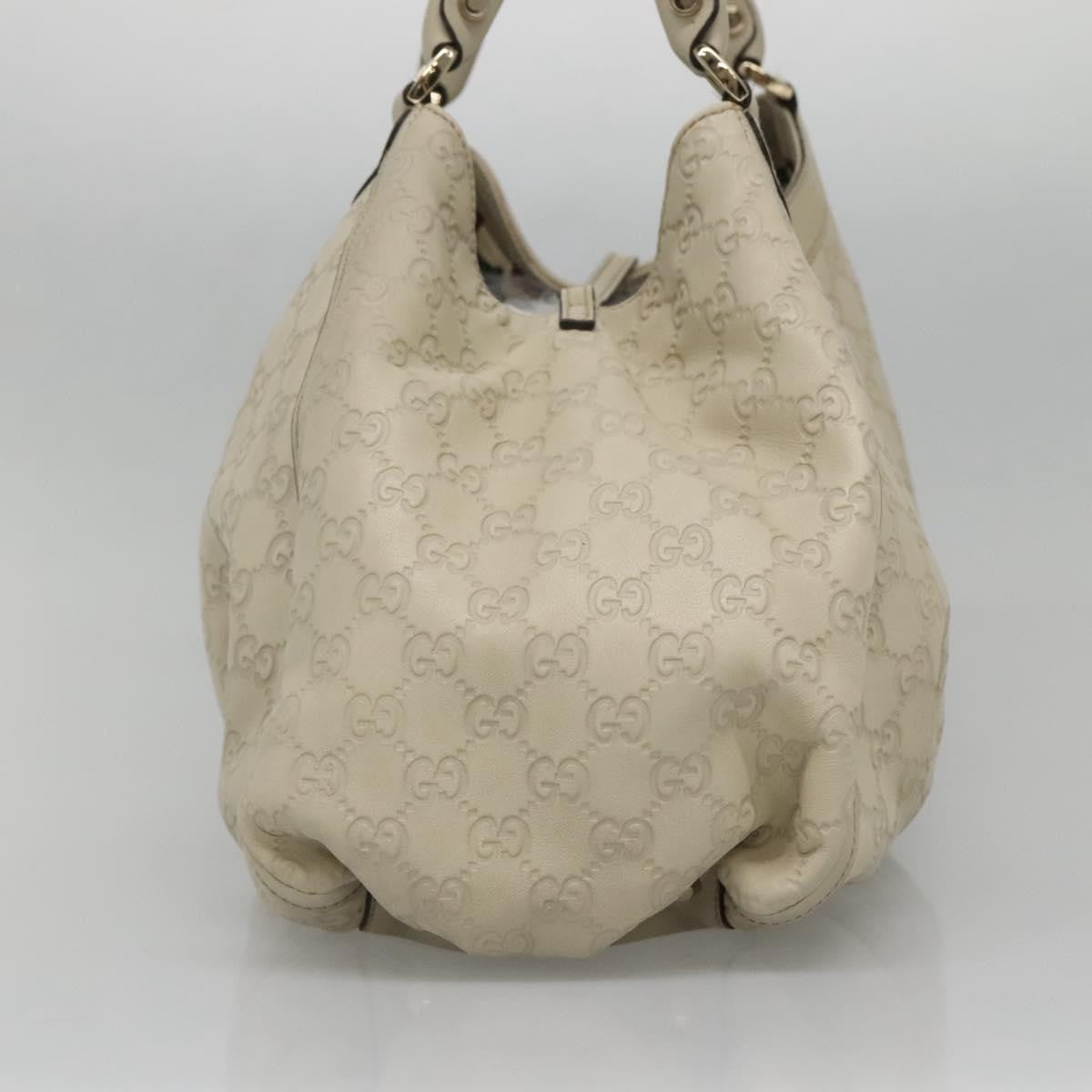 Gucci D Ring Hobo Guccissima Leather, WHITE, LEATHER, Handbag