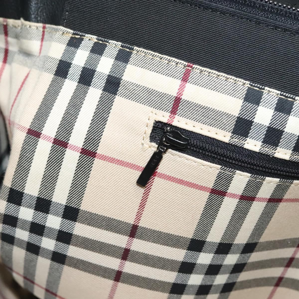 Burberry Tote Leather, BLACK, LEATHER, Tote bag