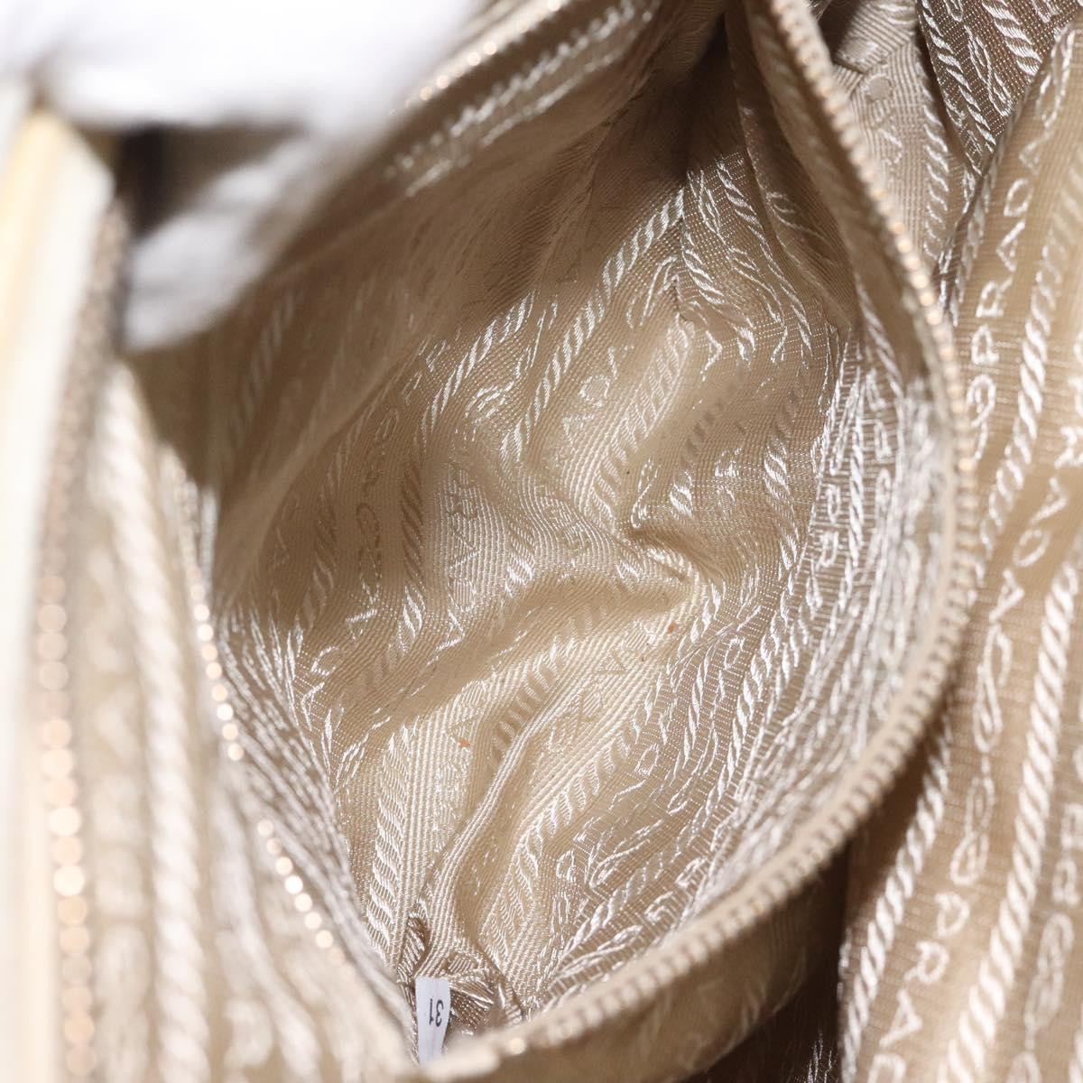 Prada Vintage Zip Handbag Tessuto, BEIGE, NYLON, Handbag