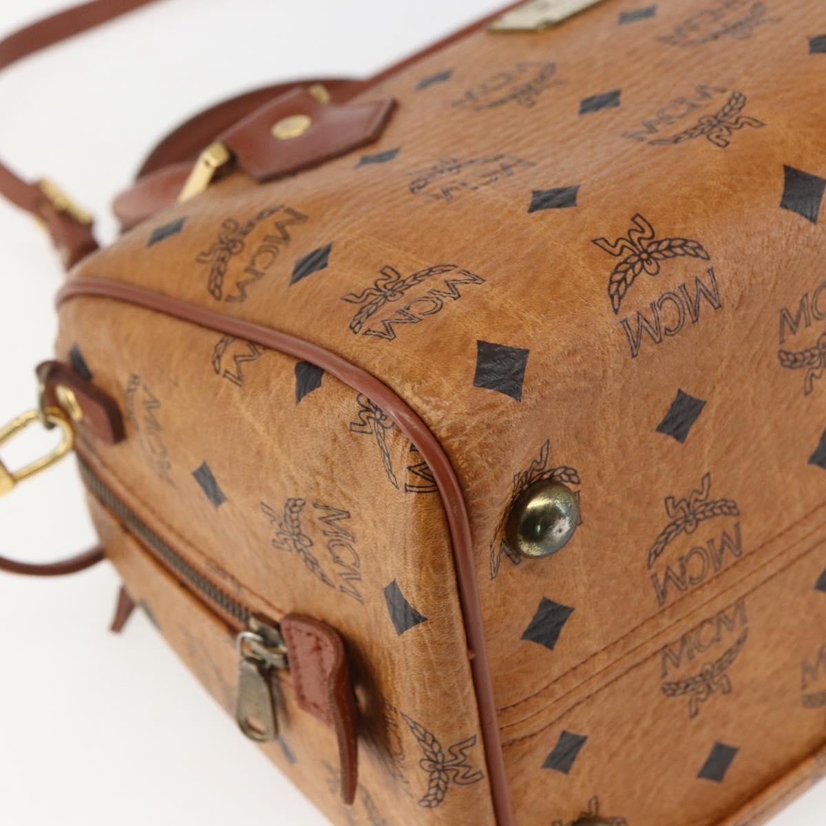 MCM Visetos logogramme Handbag Canvas and Leather, BROWN, CANVAS, Handbag