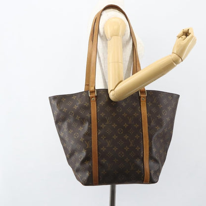 Louis Vuitton Shopping Sac Handbag Monogram Canvas, BROWN, CANVAS, Tote bag