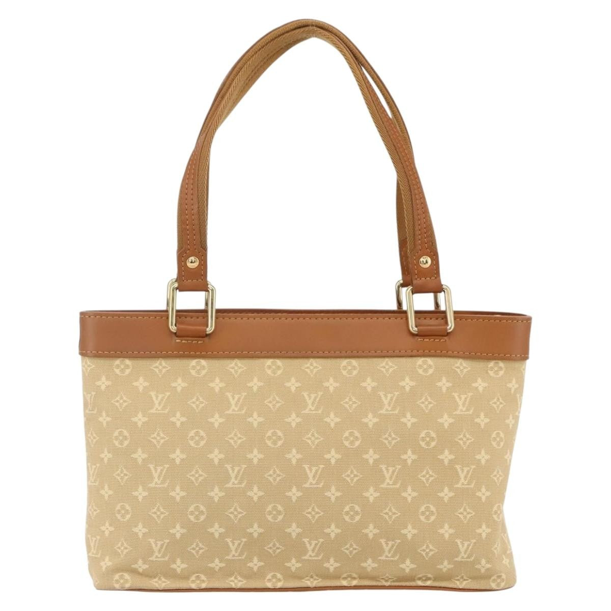 Louis Vuitton Lucille Handbag Mini Lin, BEIGE, CANVAS, Handbag
