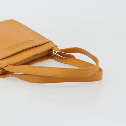 Chanel Vintage Logo Tote Leather, Camel, Leather, Tote Bag
