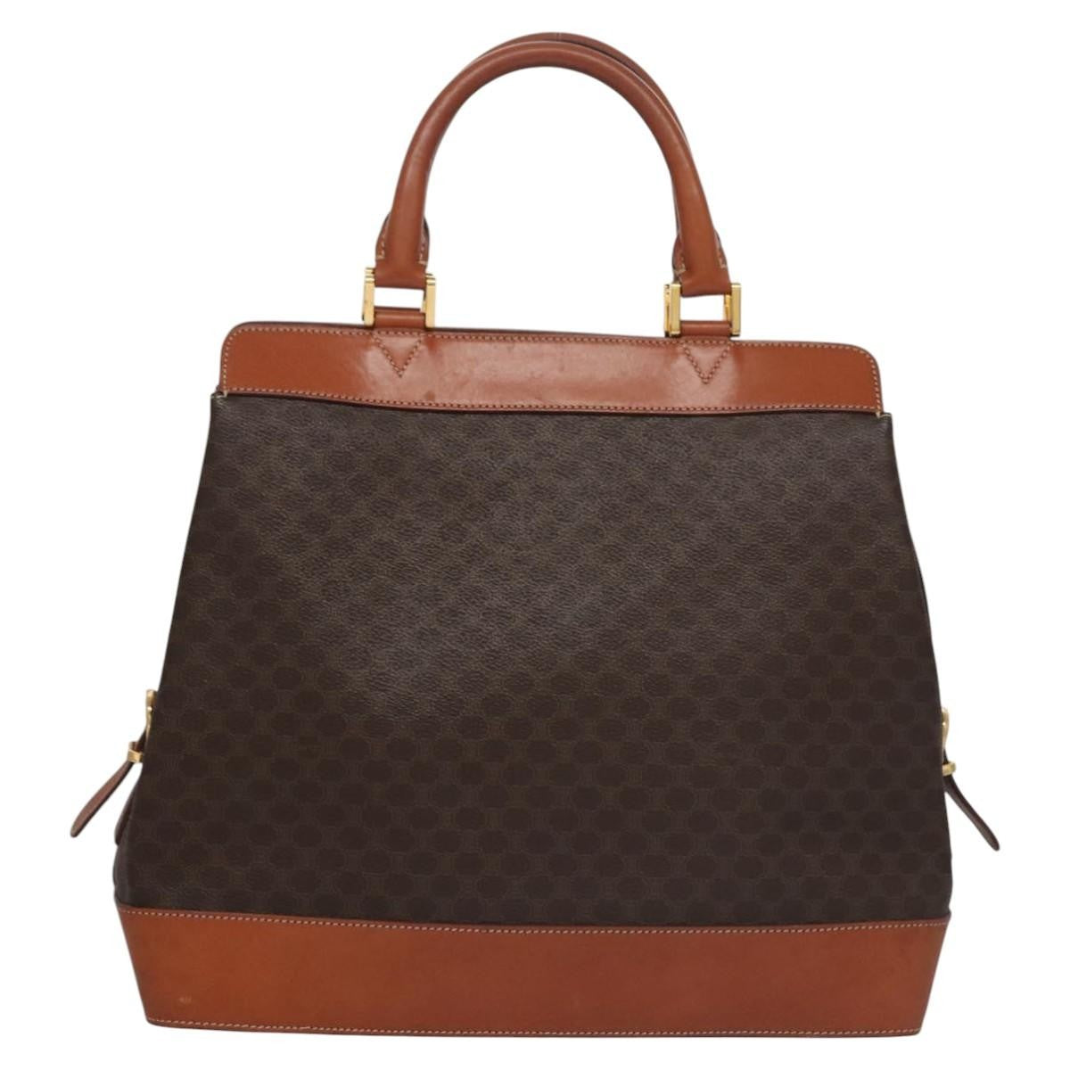 Celine Vintage Macadam Tote bag Canvas and Leather, Brown, Canvas, Tote Bag