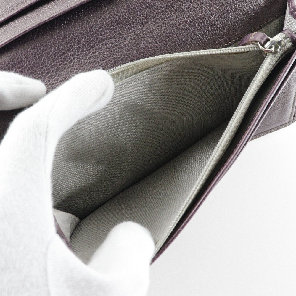 Chanel Camellia Bifold Card Case Leather, PURPLE, LEATHER, Wallets