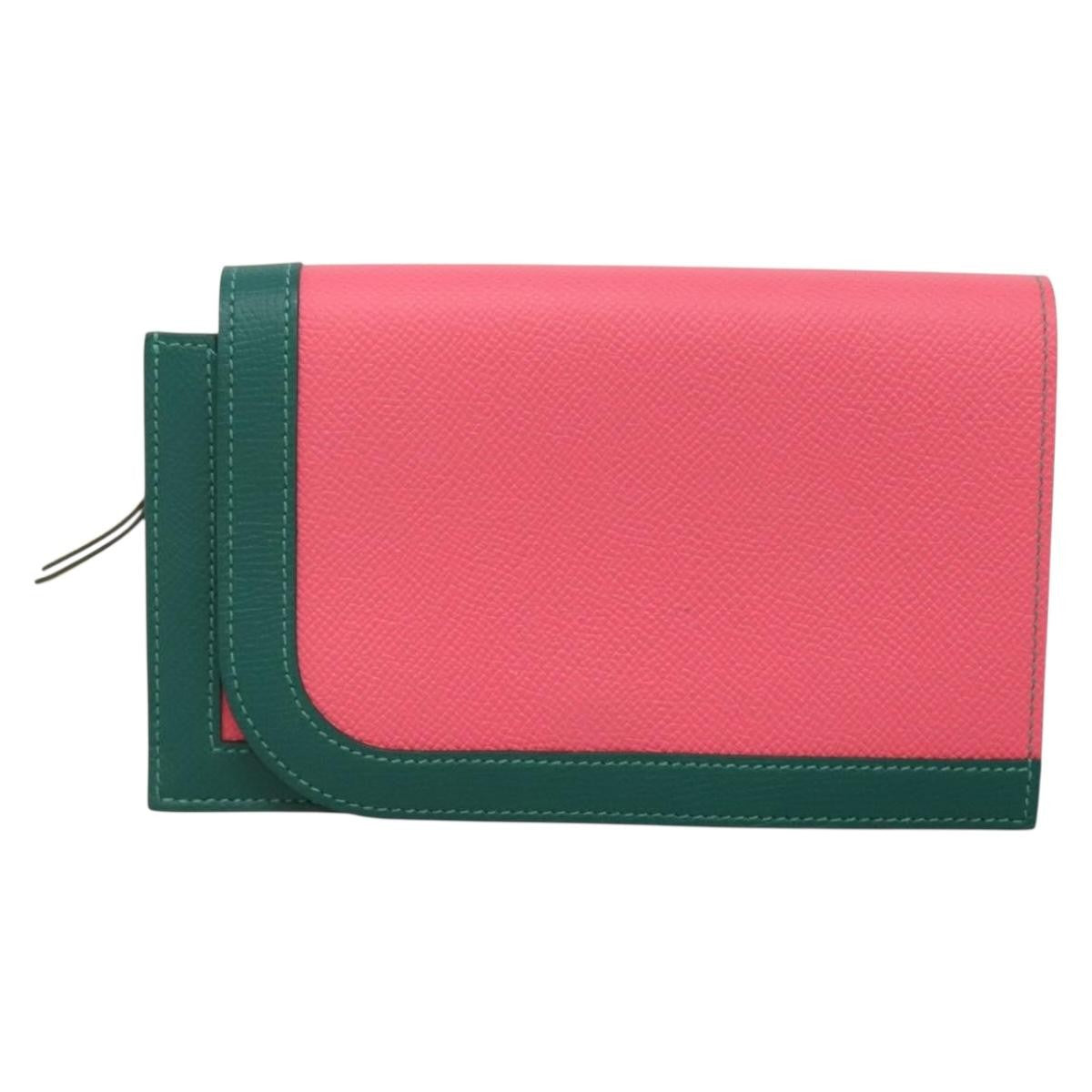 Hermes Camail Wallet Epsom, PINK, LEATHER, Wallets