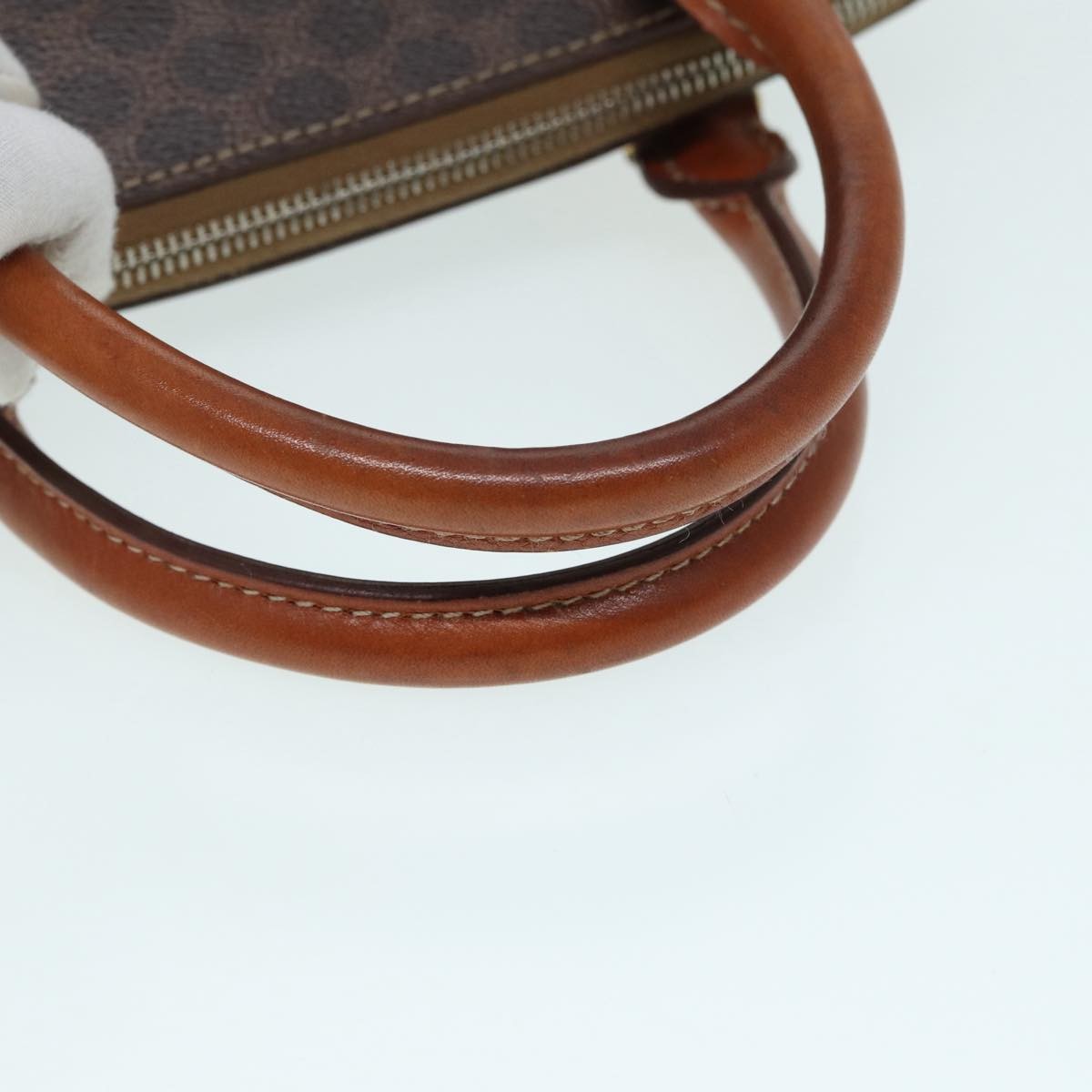 Celine Vintage Macadam Handbag Canvas, BROWN, CANVAS, Handbag