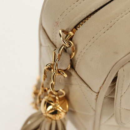 Chanel Chain Flap Shoulder Bag Quilted Lambskin, BEIGE, LEATHER, Shoulder bag