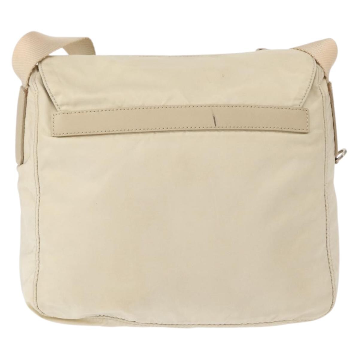 Prada Buckle Messenger Bag Tessuto, BEIGE, NYLON, Shoulder bag