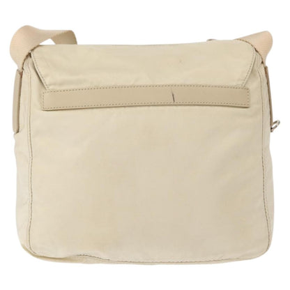Prada Buckle Messenger Bag Tessuto, BEIGE, NYLON, Shoulder bag