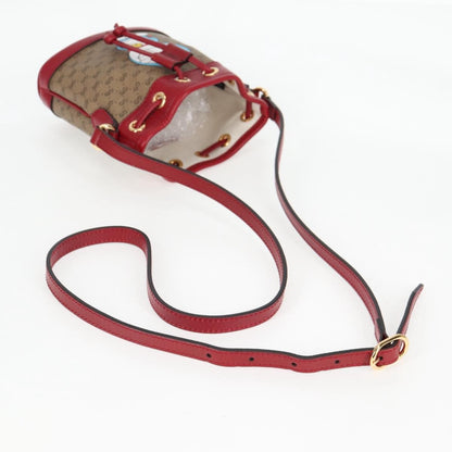 Gucci Doraemon Bucket Bag Printed Mini GG Coated Canvas, BEIGE, PVC, Crossbody bag