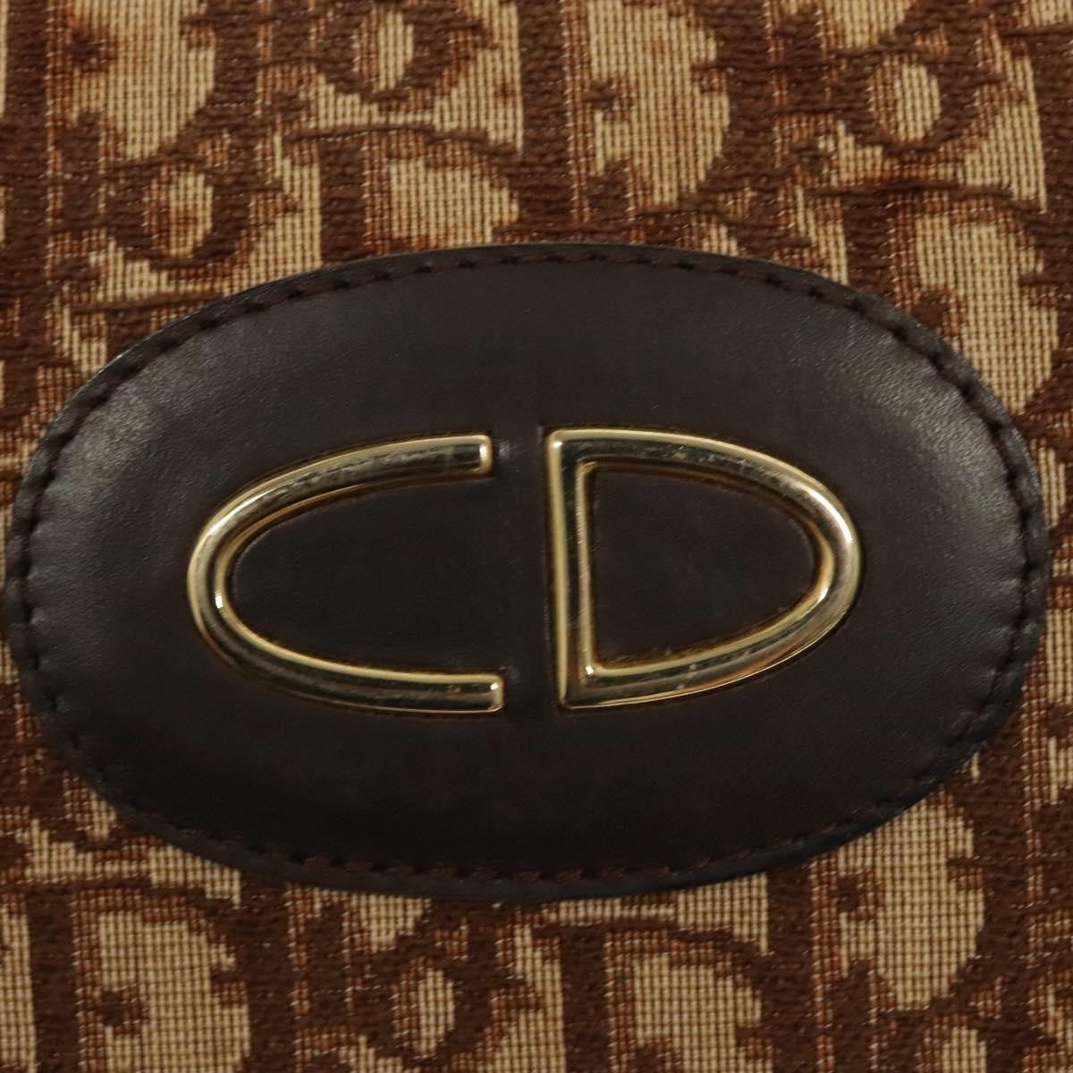 Christian Dior Vintage CD Trotter Handbag Canvas, BROWN, CANVAS, Handbag