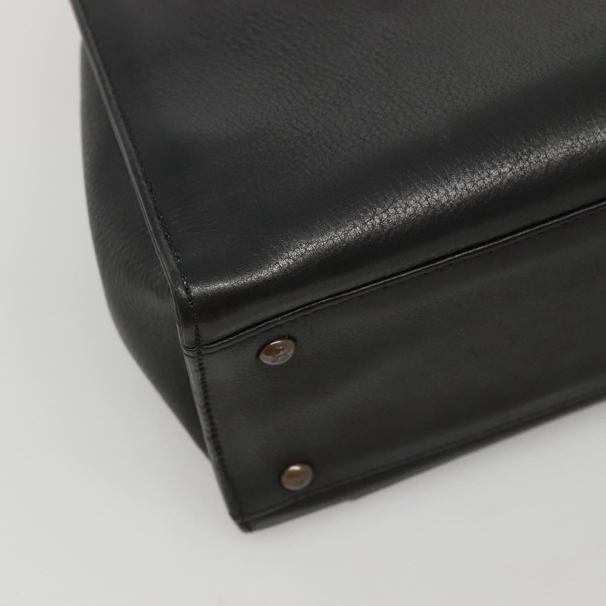 Chanel Vintage CC Front Pocket Tote Quilted Leather, BLACK, LEATHER, Tote bag