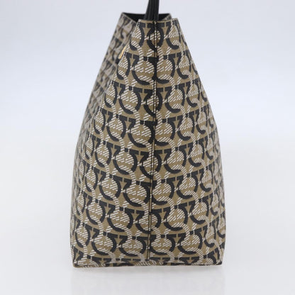 Salvatore Ferragamo Gancini Travel Tote Gancini Jacquard, BEIGE, CANVAS, Tote bag