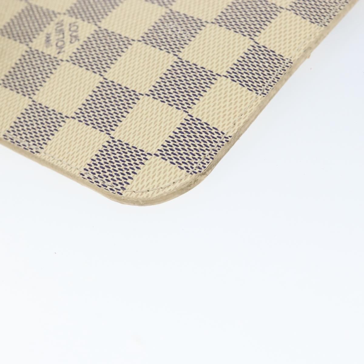 Louis Vuitton Neverfull Pochette Damier, WHITE, CANVAS, Clutche & pouche