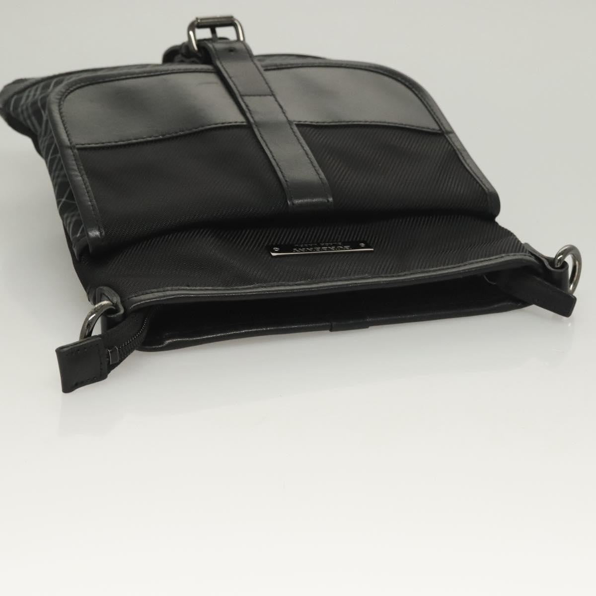 Burberry Front Pocket Messenger Bag Haymarket Canvas, BLACK, CANVAS, Shoulder bag