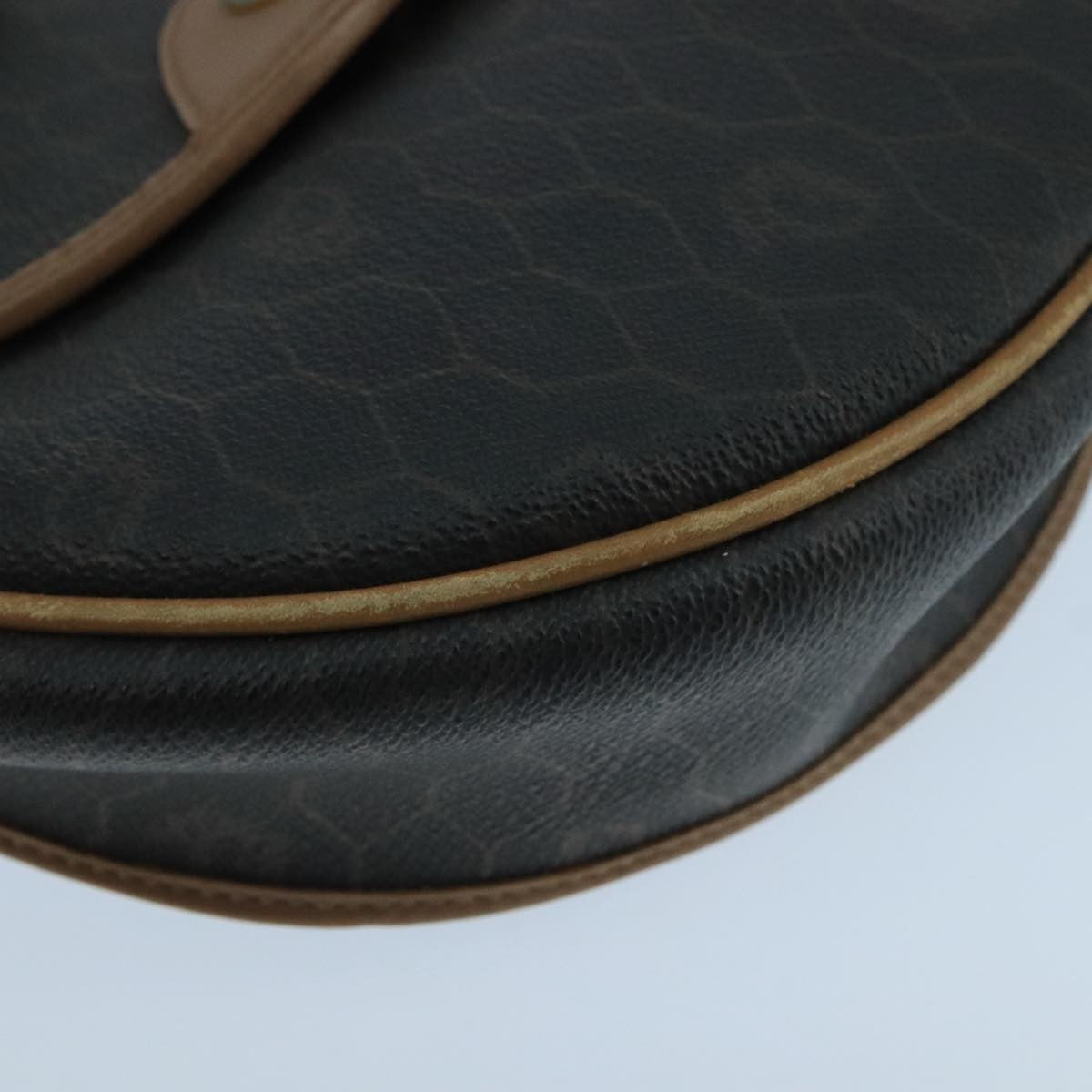 Christian Dior Vintage Honeycomb Flap Crossbody Bag Canvas and Leather, BLACK, CANVAS, Crossbody bag