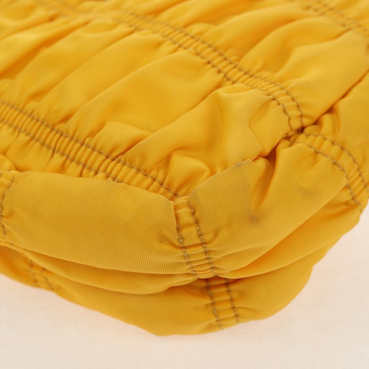 Prada Pochette Tessuto Gaufre, YELLOW, NYLON, Clutche & pouche