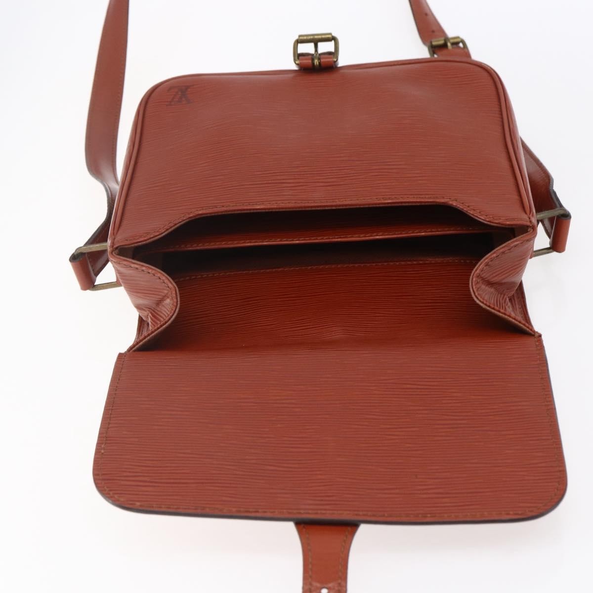 Louis Vuitton Cartouchiere Handbag Epi Leather, BROWN, LEATHER, Shoulder bag