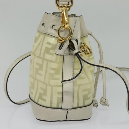 Fendi FF Logo Mon Tresor Bucket Bag Canvas, WHITE, CANVAS, Shoulder bag