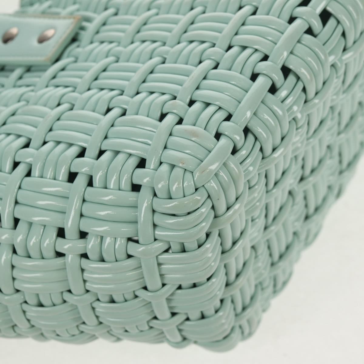 Balenciaga Bistro Panier Bag Woven Faux Leather, GREEN, RUBBER, Tote bag