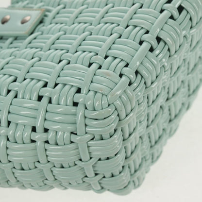 Balenciaga Bistro Panier Bag Woven Faux Leather, GREEN, RUBBER, Tote bag