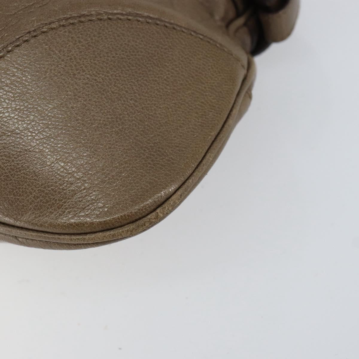 Salvatore Ferragamo Gancini handbag Leather, BROWN, LEATHER, Handbag