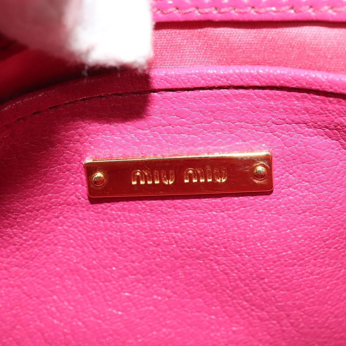 Miu Miu Madras Bowler Bag Leather, PINK, LEATHER, Handbag