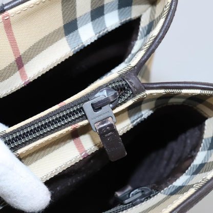 Burberry Top Handle Tote Haymarket Coated Canvas, BEIGE, CANVAS, Tote bag