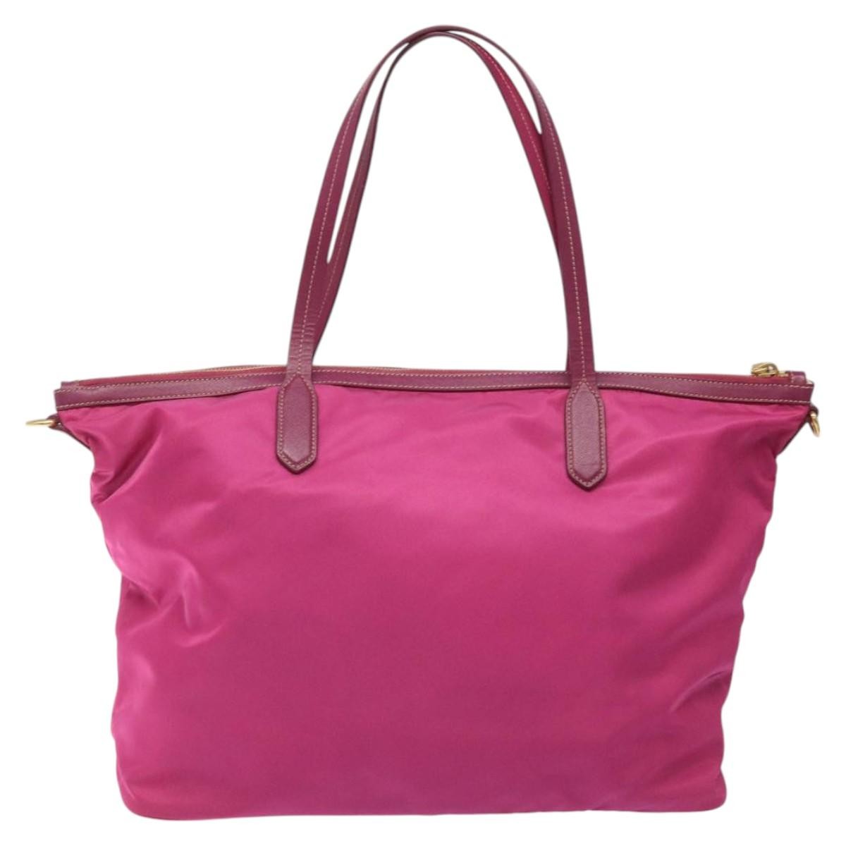 Prada Convertible Zip Tote Tessuto, PINK, NYLON, Tote bag
