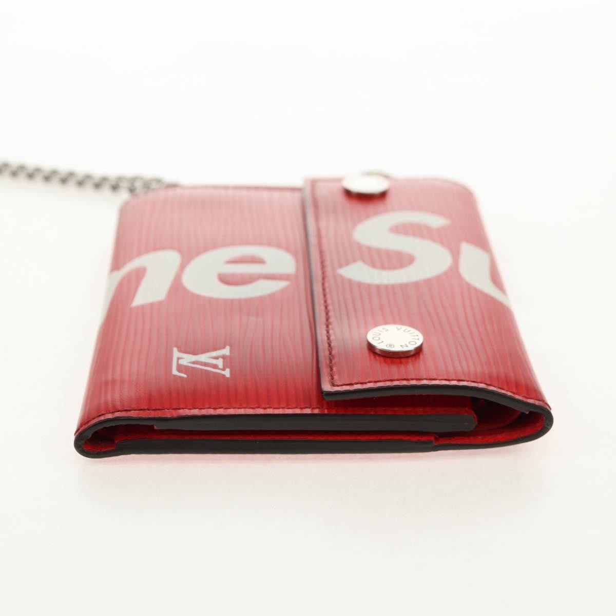 Louis Vuitton Chain Wallet Limited Edition Supreme Epi Leather, RED, LEATHER, Wallets