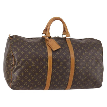 Louis Vuitton Keepall Bag Monogram Canvas, BROWN, CANVAS, Travel bag