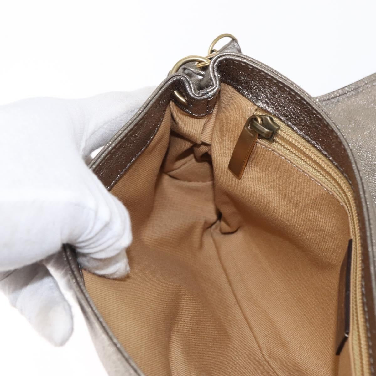 Salvatore Ferragamo Gancini Shoulder Bag Leather, SILVER, LEATHER, Shoulder bag