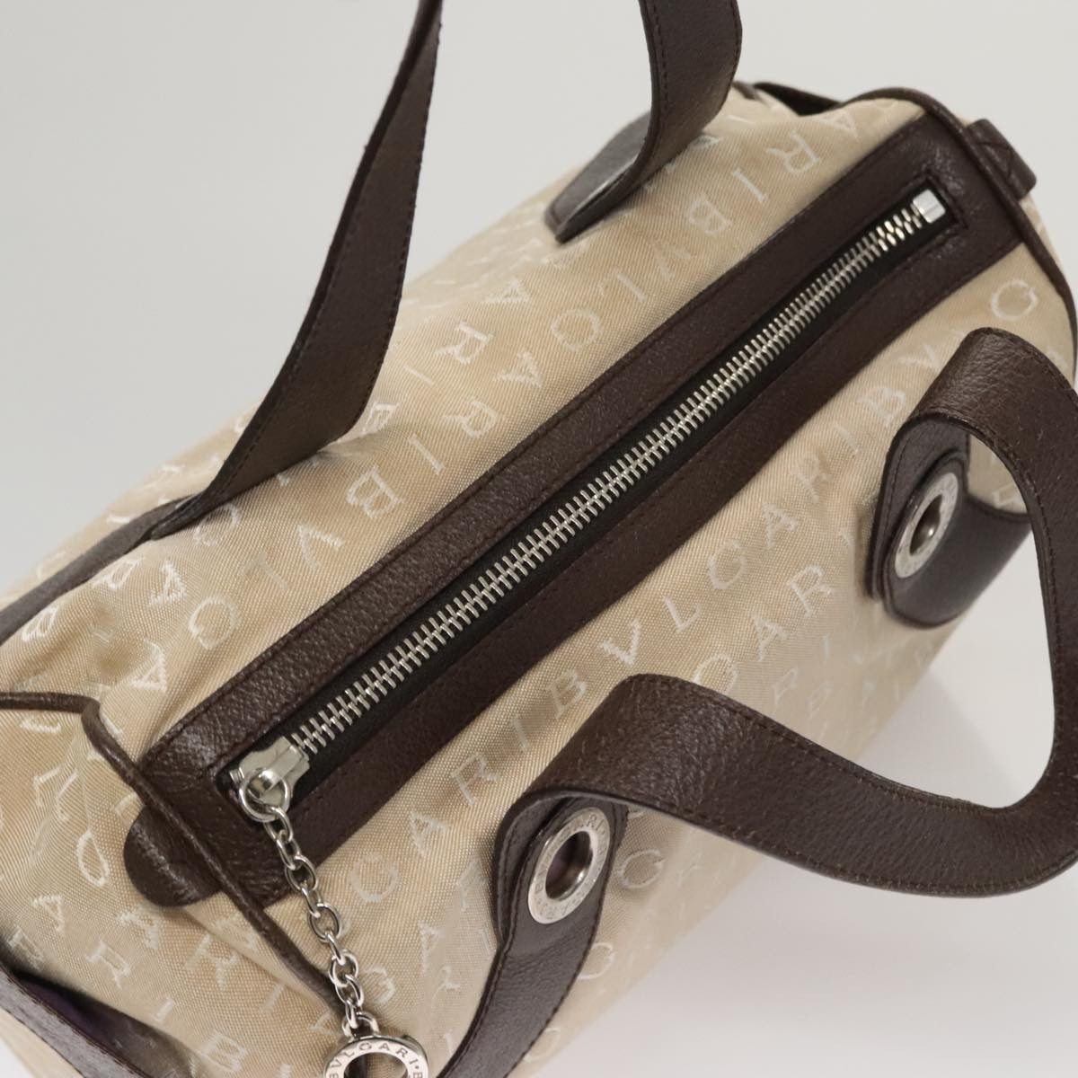 Bvlgari Logomania Handbag Canvas, BEIGE, CANVAS, Handbag