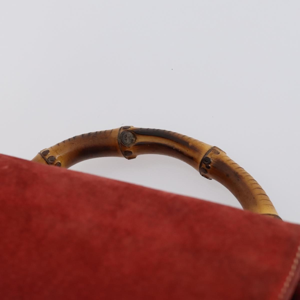 Gucci Vintage Bamboo Backpack Suede, RED, SUEDE, Backpack