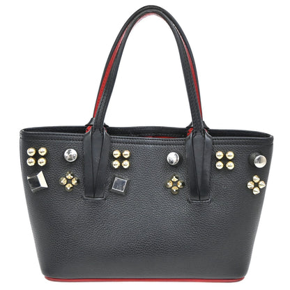 Christian Louboutin Cabata Empire Tote Studded Leather, BLACK, LEATHER, Handbag