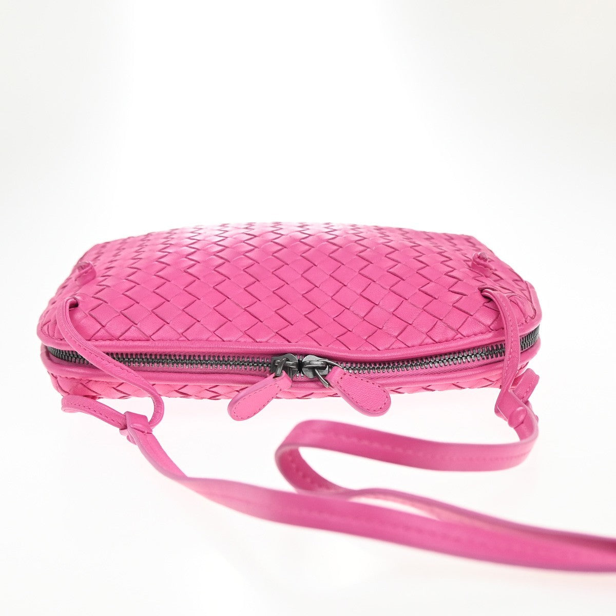 Bottega Veneta Nodini Crossbody Bag Intrecciato Nappa, PINK, LEATHER, Shoulder bag