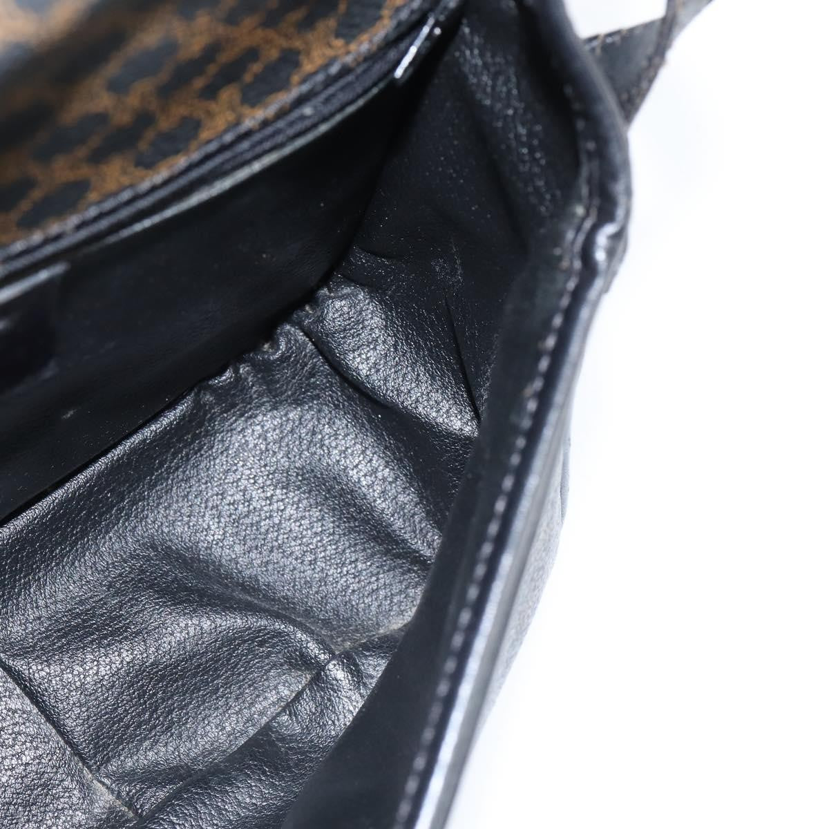 Celine Vintage Macadam Shoulder Bag Canvas and Leather, BLACK, CANVAS, Shoulder bag