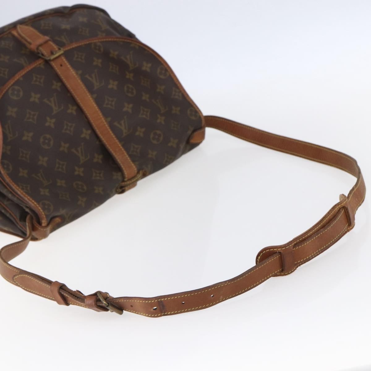 Louis Vuitton Saumur Handbag Monogram Canvas, BROWN, CANVAS, Shoulder bag
