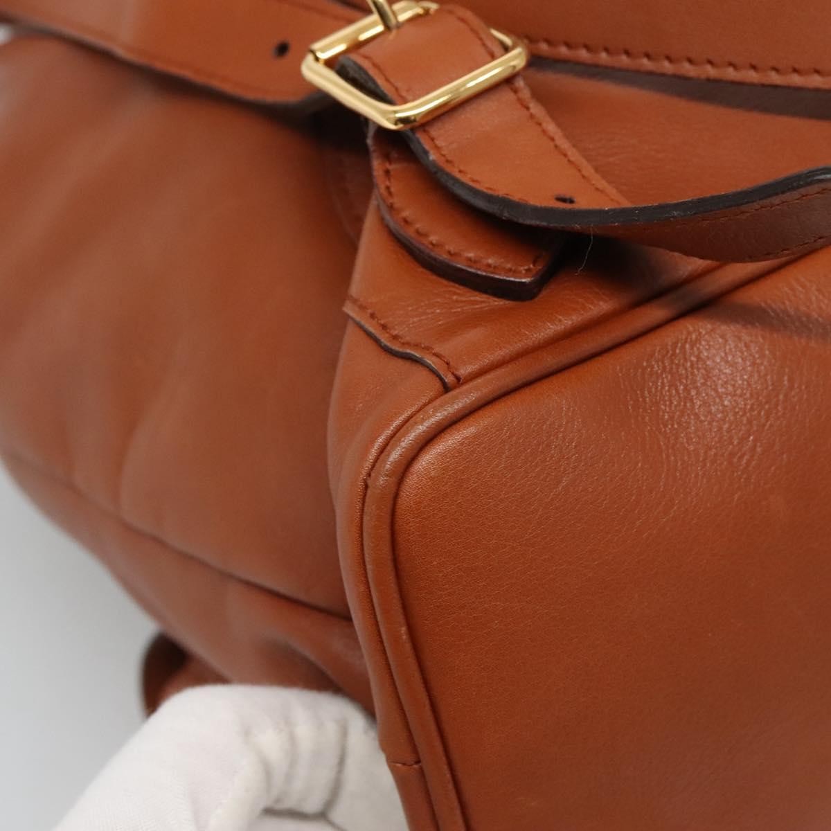 Gucci Vintage Bamboo Backpack Leather, BROWN, LEATHER, Backpack