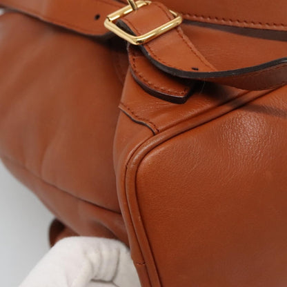 Gucci Vintage Bamboo Backpack Leather, BROWN, LEATHER, Backpack