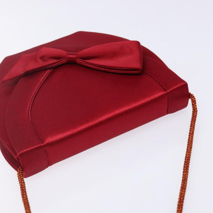 Saint Laurent Vintage Flap Crossbody Bag Silk, RED, SATIN, Clutche & pouche