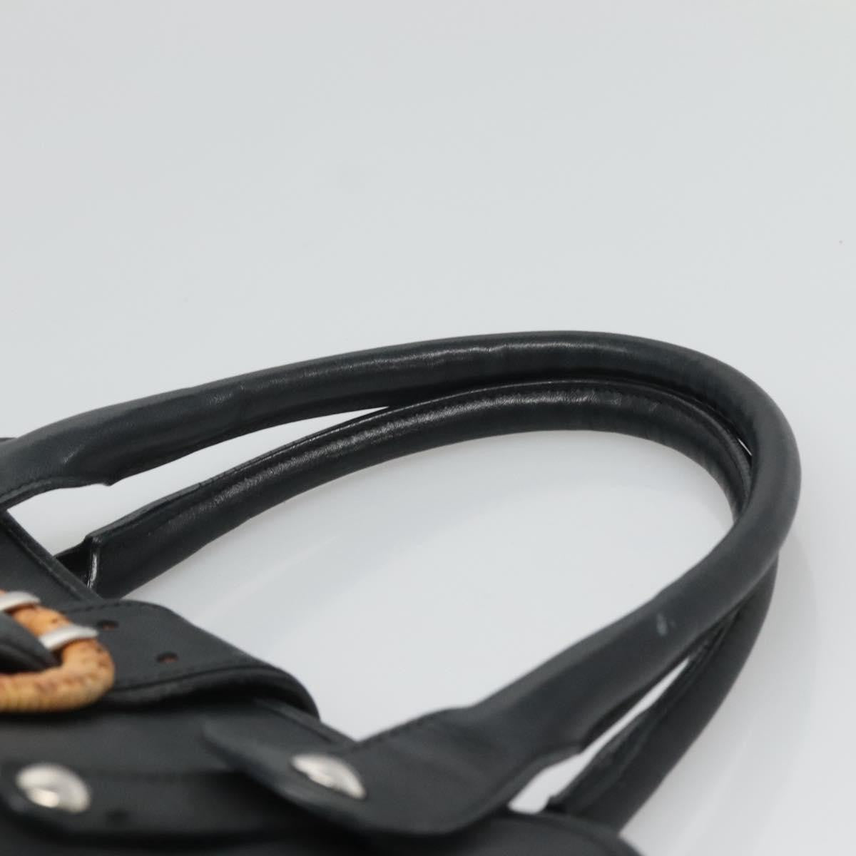 Salvatore Ferragamo Gancini handbag Leather, BLACK, LEATHER, Handbag