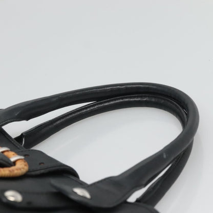 Salvatore Ferragamo Gancini handbag Leather, BLACK, LEATHER, Handbag